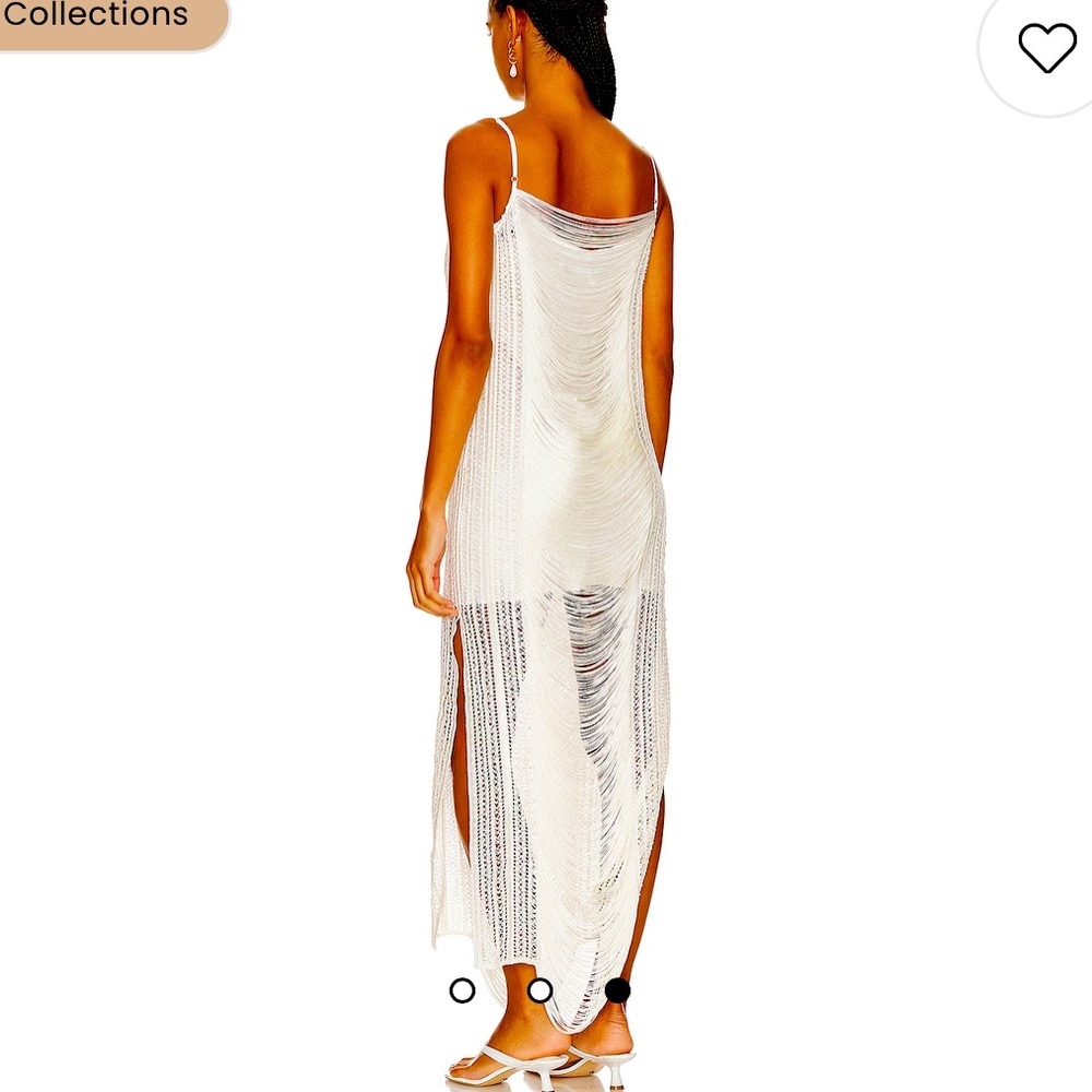 Draped Fringe Maxi Dress in White
PatBO Brand New- Never Worn